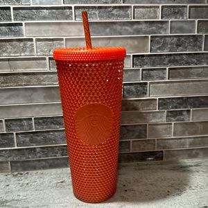 24oz Orange Starbucks Tumbler